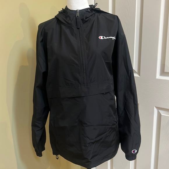 Champion Jackets & Blazers - Champion, Women’s, Black, pullover jacket, hooded, size medium
